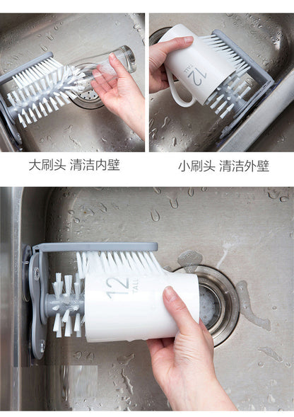 Cup Brush, Cup Washing Brush, Suction Cup Brush, Multifunctional Milk Tea Shop Suction Wall Rotating Decontamination Cleaning Glass Cup Brush
