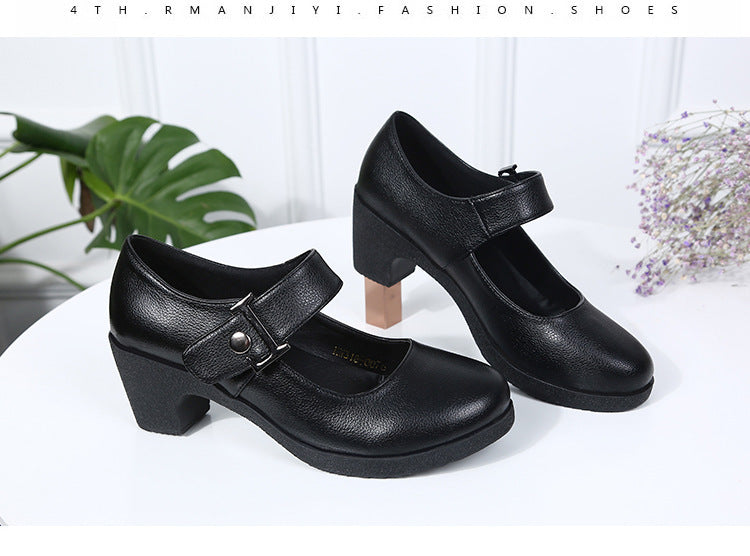 Factory direct sales dance shoes wholesale round head modern square dance shoes ladies mother shoes cross-border products 2025