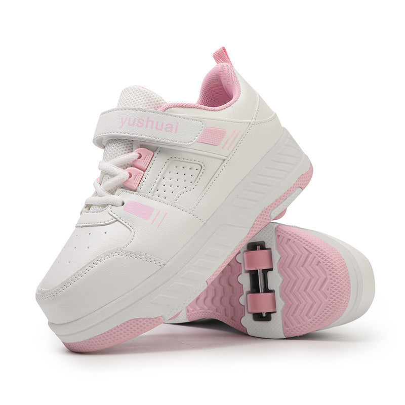 New heloo shoes two-wheel roller shoes children with wheels shoes girls skates student deformation shoes wholesale