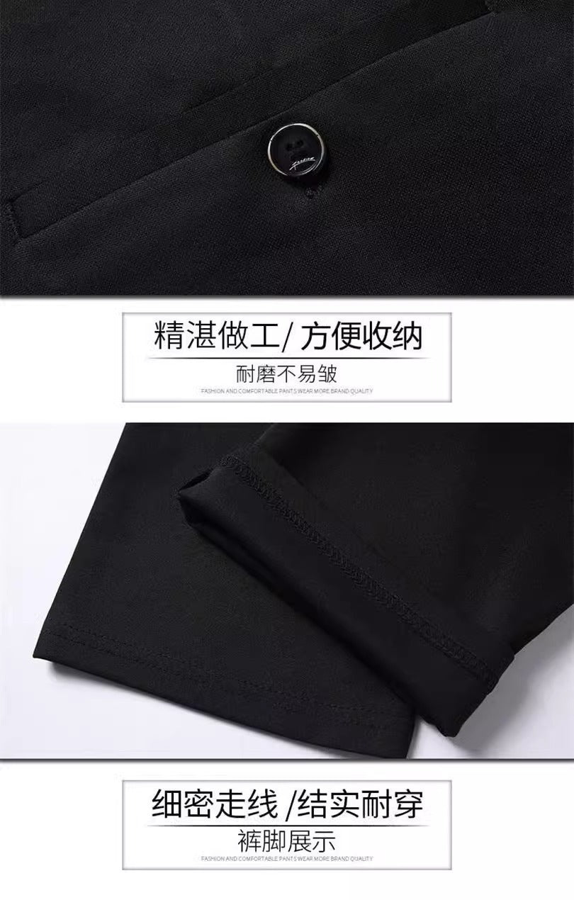 Men's Casual Trousers for Foreign Trade, Loose and Fattened, No-Iron Straight Suit, Business Elastic Trousers Wholesale