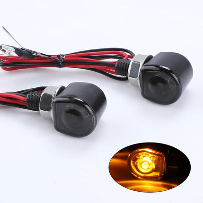 Harley Motorcycle Modified Retro Metal Led Turn Signal Hidden Finger Light Mini Direction Light 12V Indicator Light