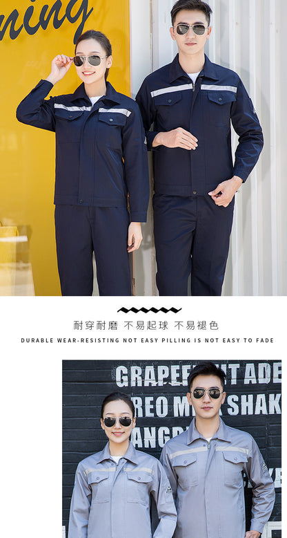 Summer thin anti-static overalls suit men's and women's long short sleeve gas station filling station gas petrochemical electricsuit