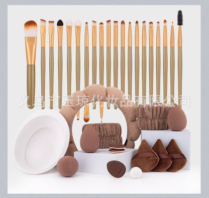 Cross-border explosions makeup brush suit 33-piece set beauty egg powder puff super soft eye shadow brush foundation brush beauty wholesale