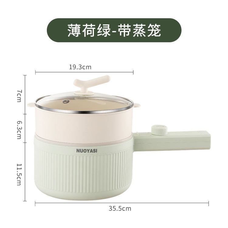 Electric Cooking Pot Intelligent Multi-Function Long Handle Single Handle Small Electric Pot Student Dormitory Electric Hot Pot Electric Cooking All-In-One Pot for Home Use