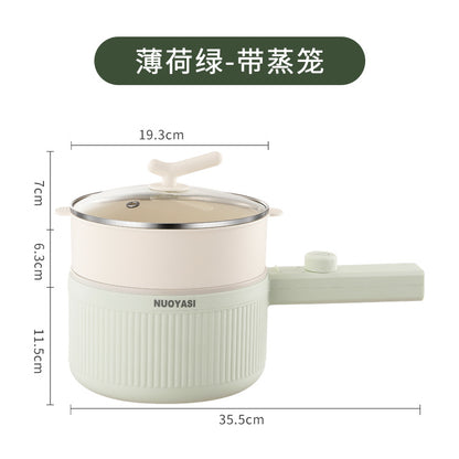 Electric Cooking Pot Intelligent Multi-Function Long Handle Single Handle Small Electric Pot Student Dormitory Electric Hot Pot Electric Cooking All-In-One Pot for Home Use