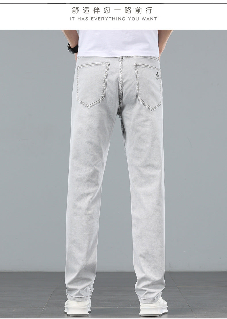 Lyocell Tencel Jeans Men's Straight-Leg Loose 2025 New Men's Pants Summer Thin Ice Silk Ultra-Thin Pants