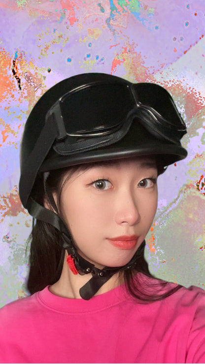 Safety certification car helmet spring retro motorcycle half helmet men and women motorcycle helmet scoop helmet LUOK
