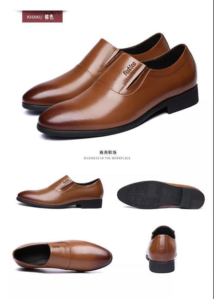 [100% full cowhide] leather shoes men's business formal wear men's leather shoes casual slip-on soft bottom work men's shoes