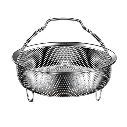 304 Stainless Steel Steamer Dense Hole Draining Basket Vegetable Washing Basket Steaming Lattice Electric Rice Cooker Rice Soup Separation Water Resistant Steaming Rack Steaming Drawer