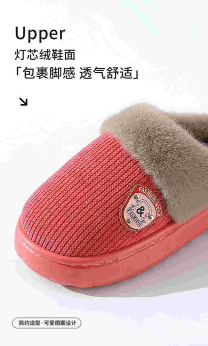 Autumn and Winter Cotton Slippers for Women 2025 New Home Indoor Couple Warm Plush Thickeneded Bottom Men's Cotton Slippers