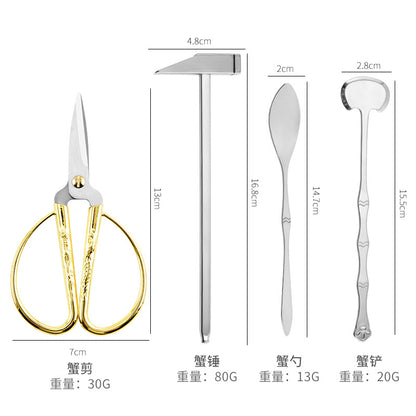 Crab Eight Pieces Stainless Steel Crab Eating Tools Crab suit Crab Pick Hairy Crab Crab Pliers Dismantling Crab Tools Gift Box suit