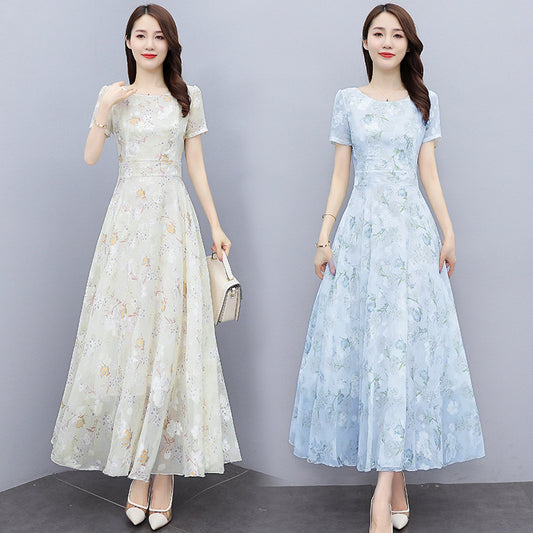 2022 Summer New Bohemian Long Dress to Ankle Chiffon dress Super Long Seaside Holiday Beach Dress for Women by PDG ibma