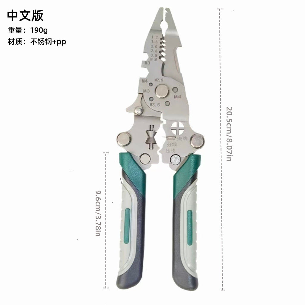 Foldable Wire Stripping Pliers Multifunctional Wire Stripping and Crimping Pliers Manufacturer Wholesale Industrial Grade Screwable Wire Stripping Pliers