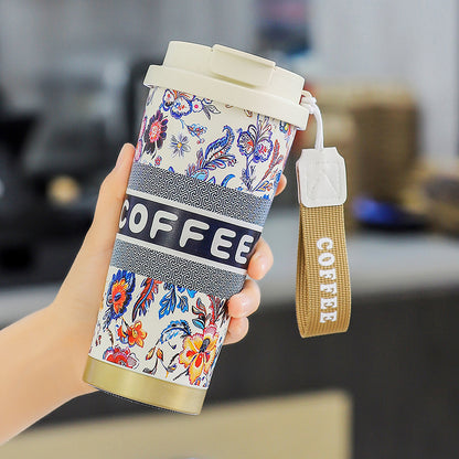 Overlord Tea Ji Tongyi Thermos Cup 316 Stainless Steel Lily-in-the-valley Coffee Cup Portable Car Double Drinking Gift Water Cup