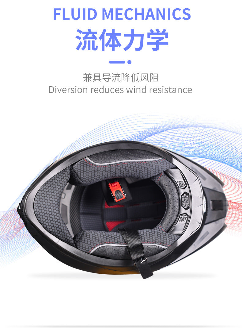 Orz3C Certified Motorcycle Helmet Men's and Women's Dual-Lens Full-Face Helmet Summer Personalized Tail Bluetooth Semi-Full Coverage