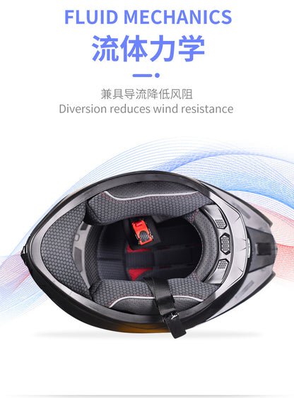 Orz3C Certified Motorcycle Helmet Men's and Women's Dual-Lens Full-Face Helmet Summer Personalized Tail Bluetooth Semi-Full Coverage