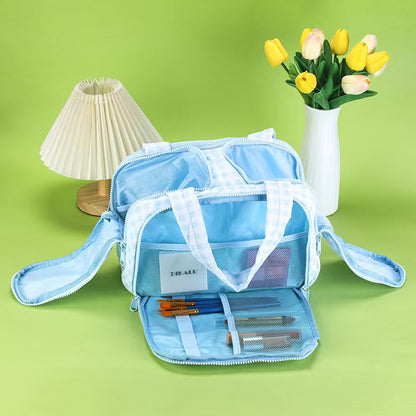 Fashionable and Simple 2025 New Style Makeup Bag, Large Capacity, Divided and Layered Toiletry Bag, Portable Travel Makeup Storage Bag