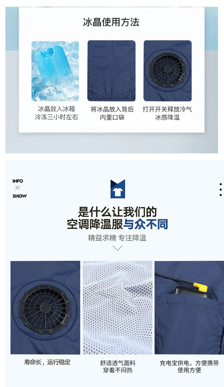 Wholesale air conditioning clothing sleeveless summer heatstroke prevention and cooling clothing with fan construction site labor protection clothing cross-border Japanese and Korean explosions