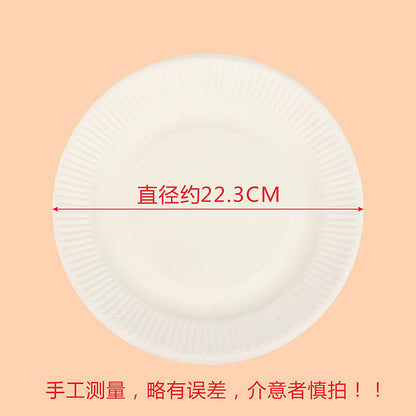 20 Pack Birthday Cake Plate Picnic Party Tableware Paper Plate Kindergarten Art Painting White Paper Plate