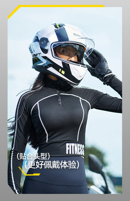 New National Standard 3C/Dot Certified Motorcycle Helmet Dual Lens with Bluetooth Headset Glasses Slot Full Face Motorcycle Helmet