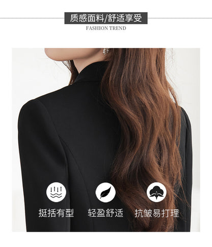 French Hepburn Style Small Black Dress High Sense High Cold Royal Sister Fried Street Small Fragrance Style Pleated Professional Suit dress Summer