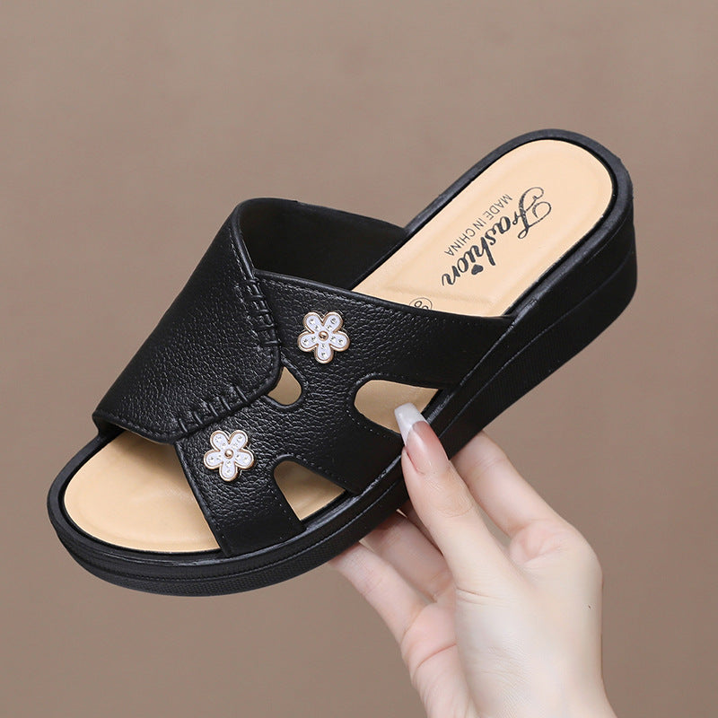 Newly Launched Women's High-Heeled Trendy Slippers, Non-Slip, Wear-Resistant, Casual, Versatile, Comfortable, Soft High-Heeled Slippers for Women