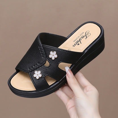 Newly Launched Women's High-Heeled Trendy Slippers, Non-Slip, Wear-Resistant, Casual, Versatile, Comfortable, Soft High-Heeled Slippers for Women