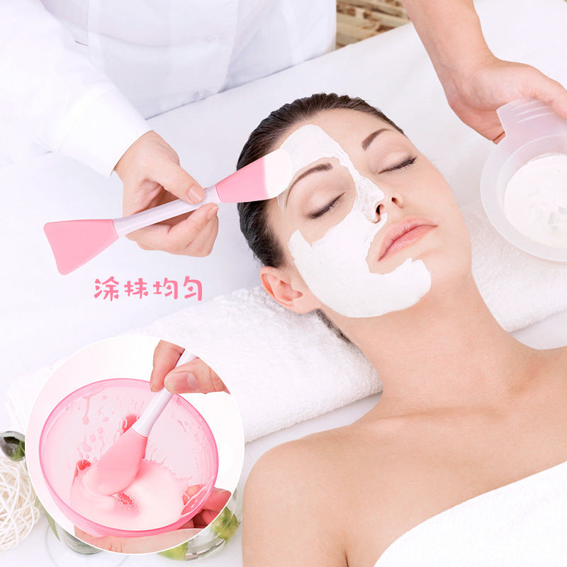 In-Stock Single Double-Sided Multi-Color Angled Flat Head Beauty Tpr Silicone Set Mask Brush and Beauty Tools
