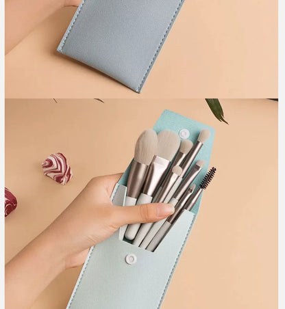 Morandi 8-Piece Beginner Makeup Brush Set Beauty Tools Portable Brushes for Beginners Eyeshadow Brush Loose Powder Setting Brush