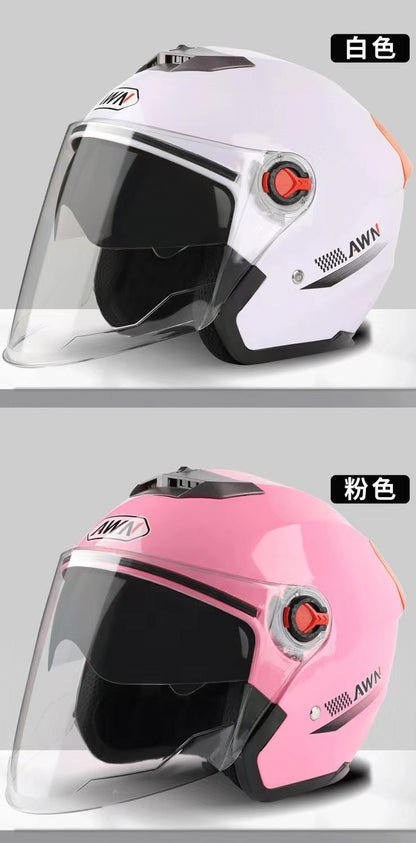 ABS material helmet HD anti-fog helmet motorcycle helmet men and women electric car helmet thickened warm cap