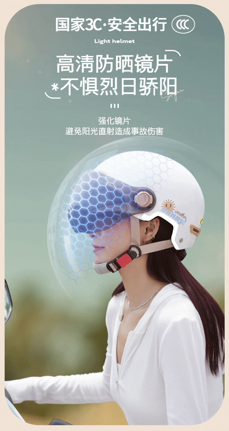 New National Standard 3C certified electric car helmet men and women Four Seasons universal sun protection electric car helmet lightweight half helmet