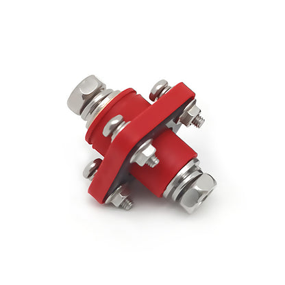 Brass Square Battery Connector Through-Wall Energy Storage Terminal M8 High Current Terminal Block 200A