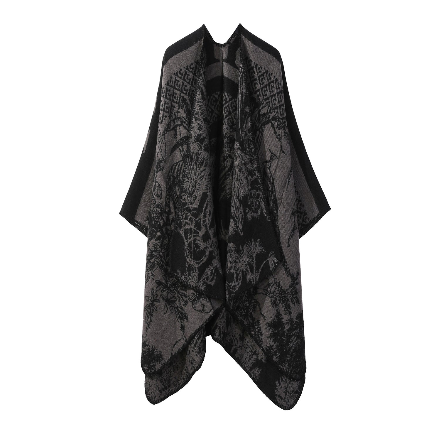 Jiangnan Watertown Knitted Shawl High-end Ethnic Style Cloak Western Sichuan Yunnan Travel Wear Imitation Cashmere Cape Women