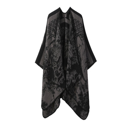 Jiangnan Watertown Knitted Shawl High-end Ethnic Style Cloak Western Sichuan Yunnan Travel Wear Imitation Cashmere Cape Women