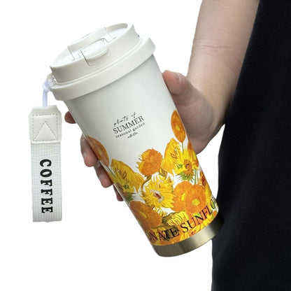 316 stainless steel lily of the valley coffee cup girls high color value double drinking straw cup car gift cup customization