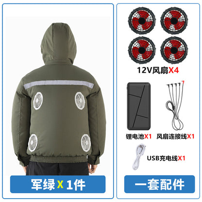 Summer Air-Conditioned Clothing for Outdoor Labor Protection, Cooling and Sun Protection Clothing, Hooded Fan Clothing for Men and Women, Specially Designed for Outdoor Labor Protection