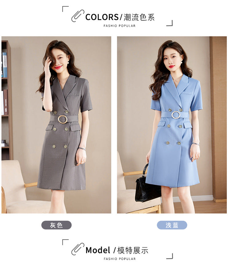 French Hepburn Style Small Black Dress High Sense High Cold Royal Sister Fried Street Small Fragrance Style Pleated Professional Suit dress Summer