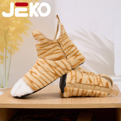 Cross-Border Autumn and Winter Yoga Shoes with Fleece Lining for Warmth, Indoor Shoes for Men and Women, Non-Slip, Silent, Slip-On, Closed-Toe, Soft Plush Cotton Shoes