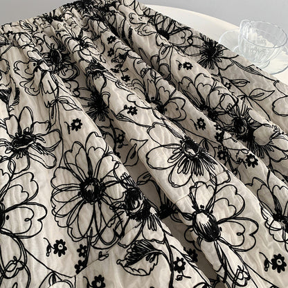 Ju Zhi 2026 Early Spring Velvet Skirt for Women, Heavy Craftsmanship, Niche Retro French High-Waisted Mid-Length A-Line Skirt 1572