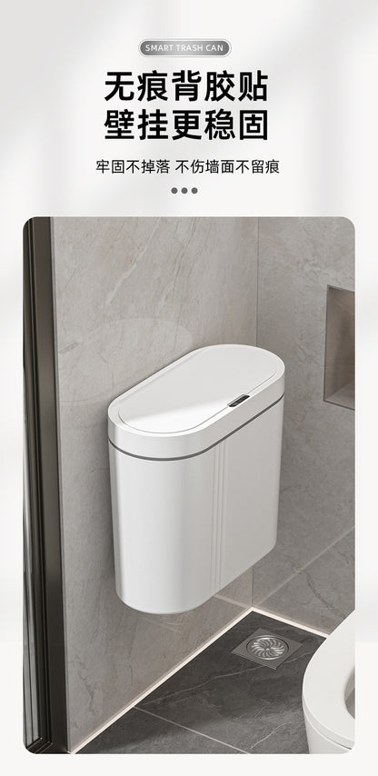 Household intelligent induction trash can large capacity electric open lid gap trash can kitchen sanitary wall trash can