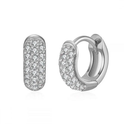 European and American Classic Ins Style Color Zircon Light Luxury Heavy Industry Round Ear Buckle Trendy high quality 24K Gold Plated Earrings