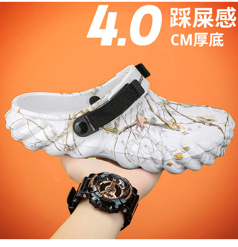 One Shoe, Two Wear, Fashionable Large Size Cross-Border Clogs, Men's Outer Wear, Casual Toe-Toe Slippers, Outdoor Trendy Men's Beach Shoes