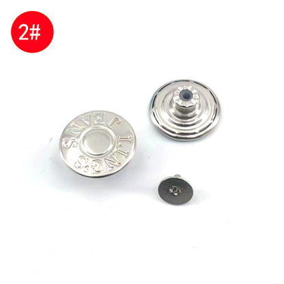 Wholesale In-Stock Waist-Cinching Button-Free Detachable Jeans Buttons, Eco-Friendly Buttons, Screw Metal I-Shaped Buckles