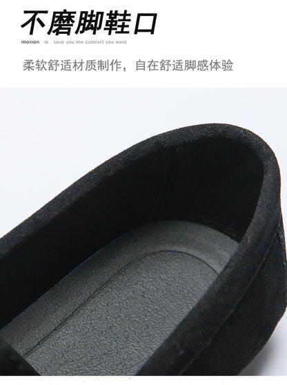 Doudou Shoes Men's Autum 2024 New Frosted Suede Lazy One-Leg Small Leather Shoes Loaf Driving Shoes for Men