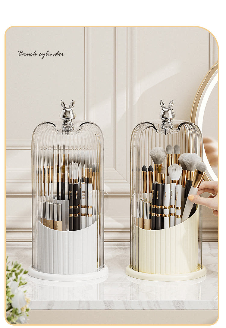 High-End Cosmetics Storage Box Rotating Makeup Brush Storage Tube Lipstick Dressing Table Desktop Eyebrow Pencil Comb Pen Holder
