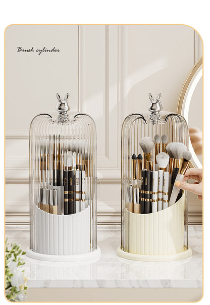 High-End Cosmetics Storage Box Rotating Makeup Brush Storage Tube Lipstick Dressing Table Desktop Eyebrow Pencil Comb Pen Holder