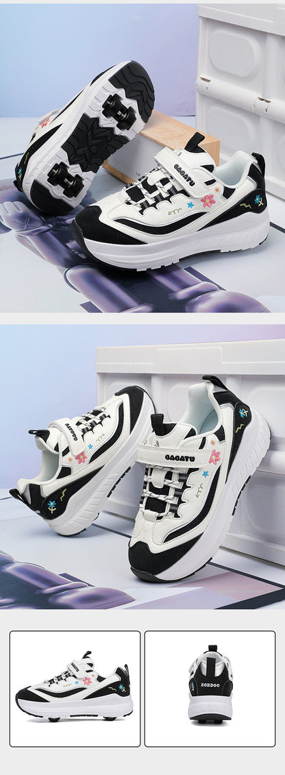 Girls' Heelys Sneakers 2025 Mesh Children's Shoes for Older Kids Roller Skates Girls' Four-Wheel Skates