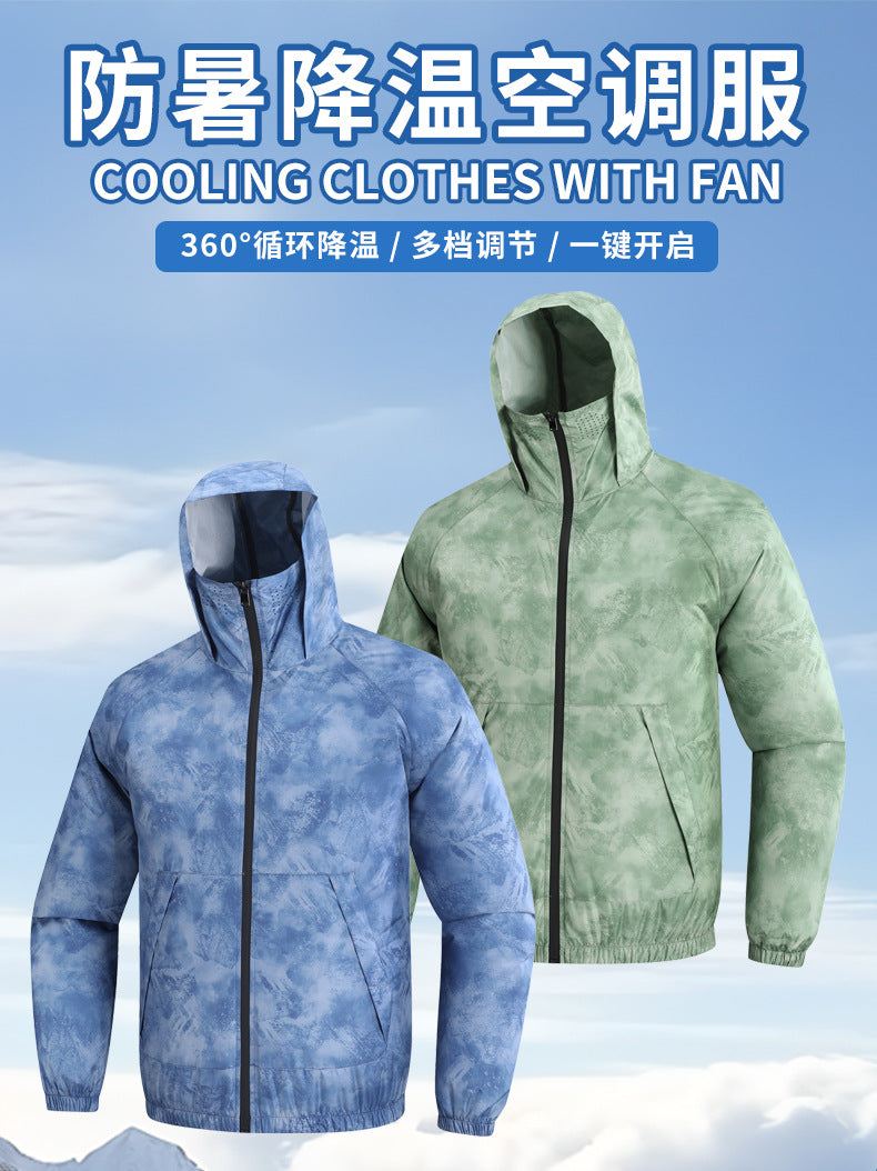 New Fan Sun Protection Clothing, Heatstroke Prevention Outdoor Work Clothes, Refrigeration Fishing Clothing for Men and Women with Fans to Cool down