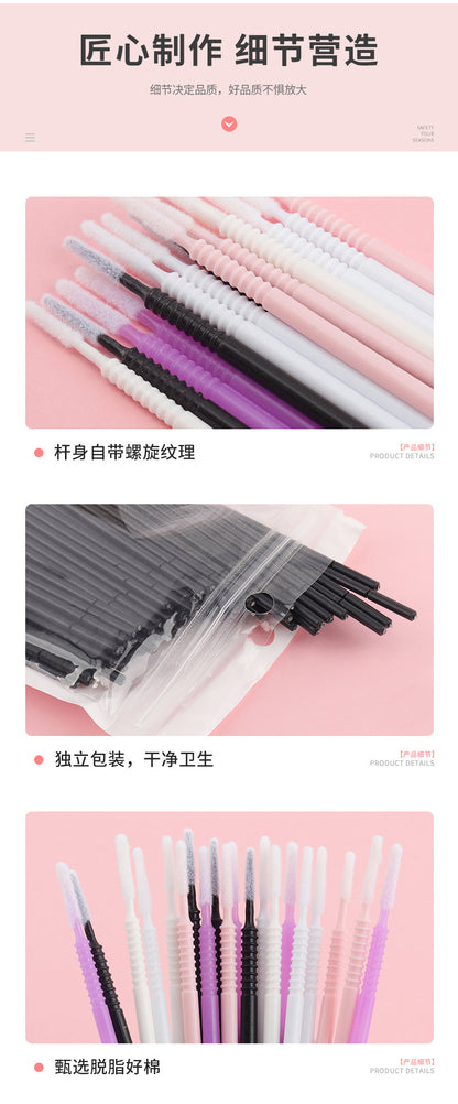 New wholesale long head cotton swab eyelash tattoo nail cleaning cotton swab eyelash disposable long thread cotton swab