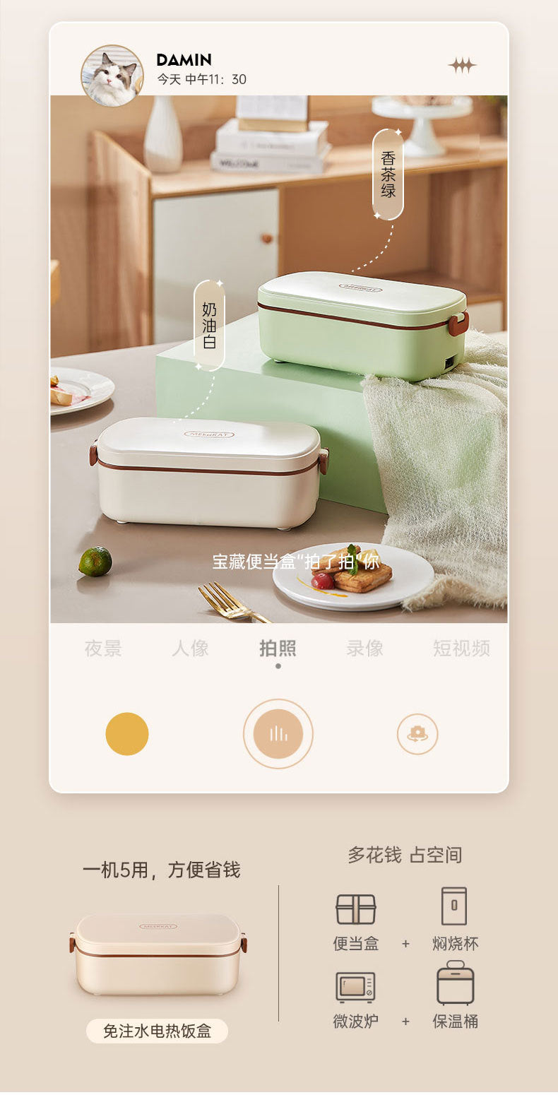 Water-free Electric Lunch Box Japanese-style High-value Office worker Plug-in Electric Heating Lunch Box Portable Hot Meal Artifact
